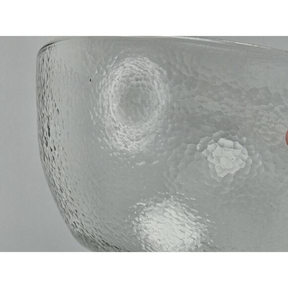 Vintage Hammered Glass Mixing Bowl Mid-Century Textured Clear Utility & Display - Picture 8 of 8